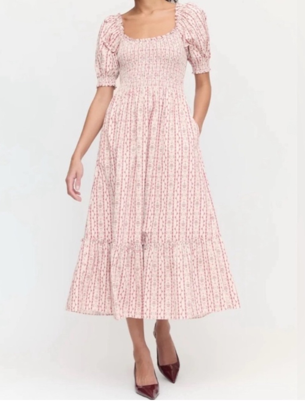 Hill House - The Louisa Nap Dress in Pink Emma Stripe